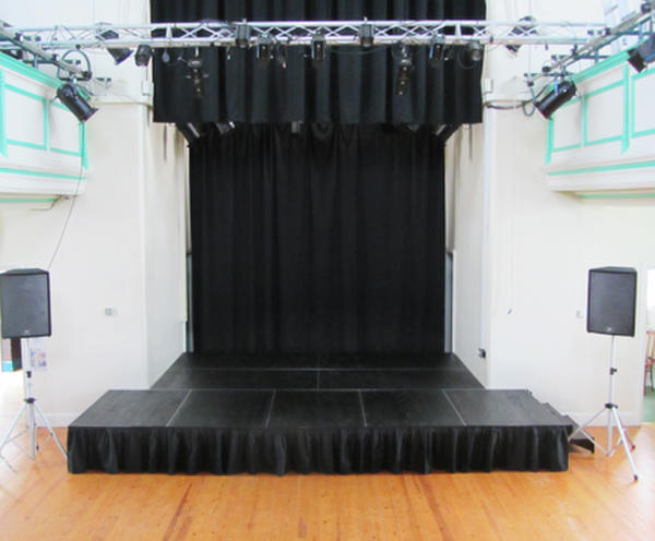 Fabric skirting for stage units