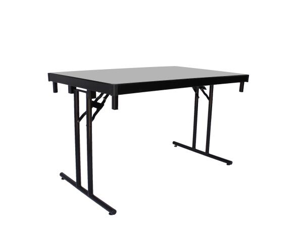 Table pliante Alu-Lite - Pieds en T, cadre noir, plateau gris Sheffield