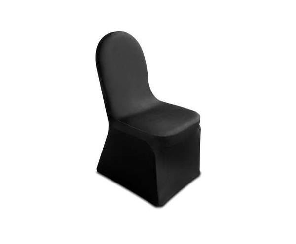 Black stretch conference chair cover