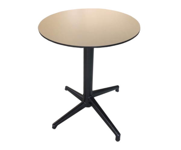 Bistro table with black base and fixed top
