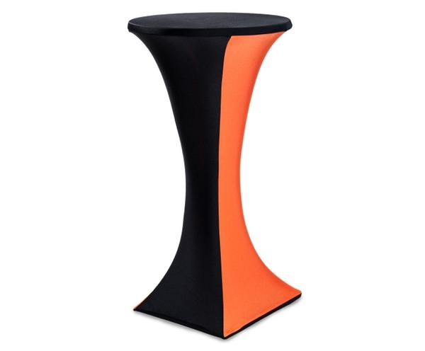 Black and orange contrast panels on a Cocktail Table Cover