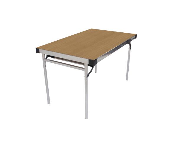 Alu-Lite Folding Table - Oak top, Natural frame