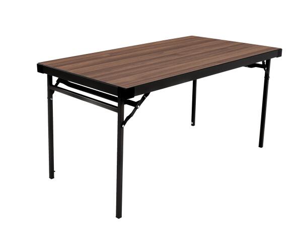 Alu-Lite Folding Table - Walnut top, Black frame