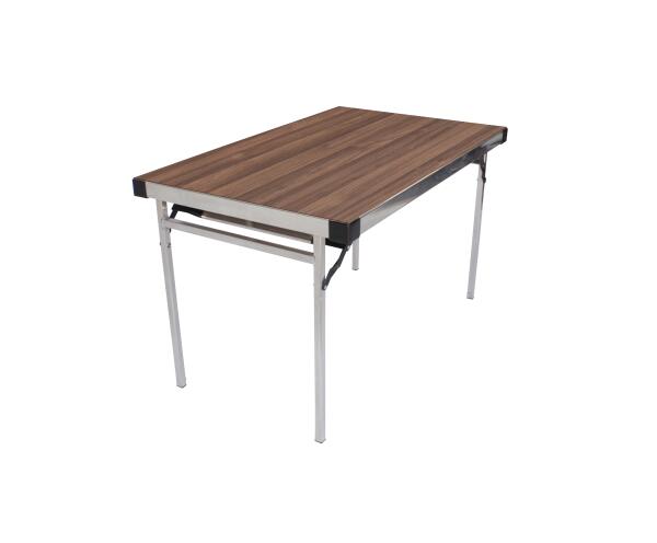 Alu-Lite Folding Table - Walnut top, Natural frame