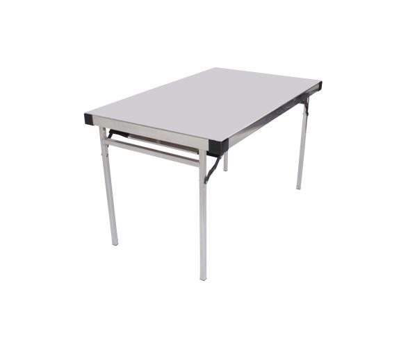 Alu-Lite Folding Table - White top, Natural frame