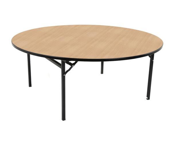 Alu-Lite Round Folding Table - Beech top, Black frame