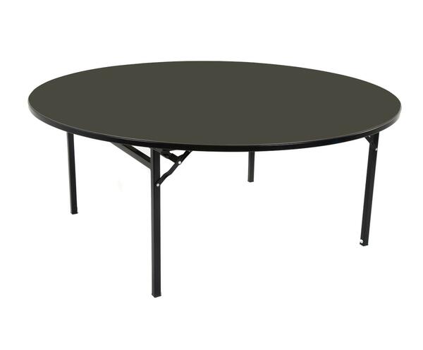 Table pliante ronde Alu-Lite - Plateau graphite, structure noire