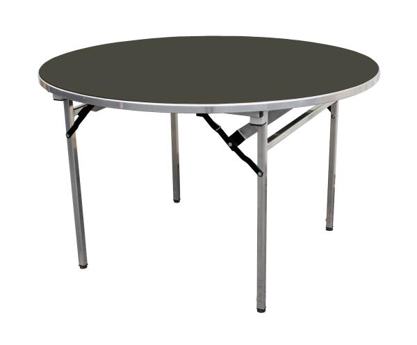 Table pliante ronde Alu-Lite - Plateau graphite, structure naturel