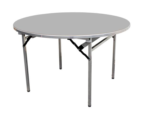 Alu-Lite Round Folding Table - Sheffield Grey top, Natural frame