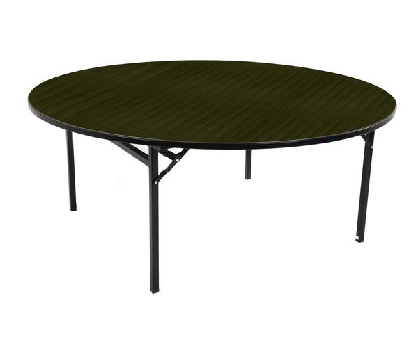 Mesa redonda para banquete - Tapa de wengué, estructura negra