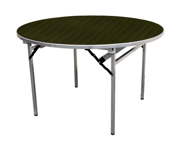 Alu-Lite Round Folding Table - Wenge top, Natural frame