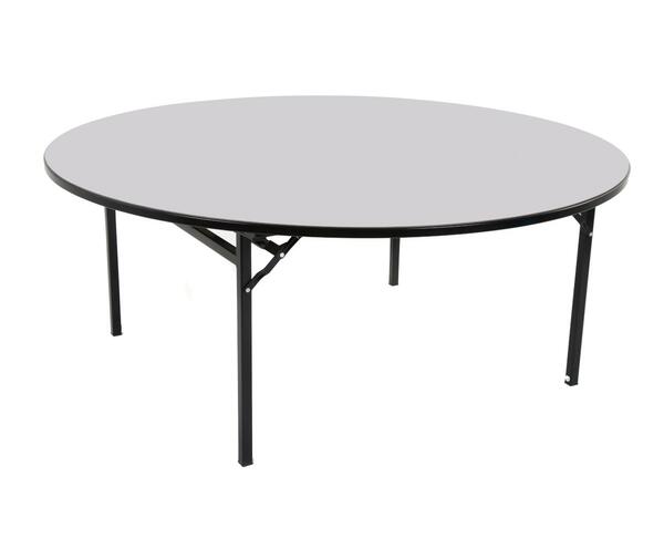  Table pliante ronde Alu-Lite - Plateau blanc, cadre noir