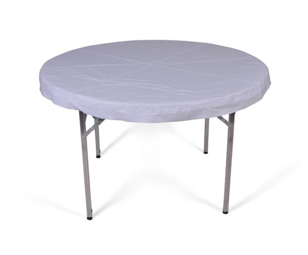 Round table protector with lip edge and hook & loop tape (velcro)