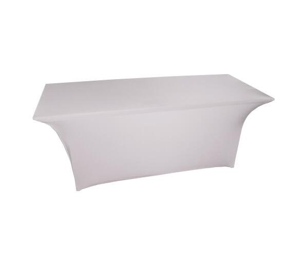 White stretch table cover
