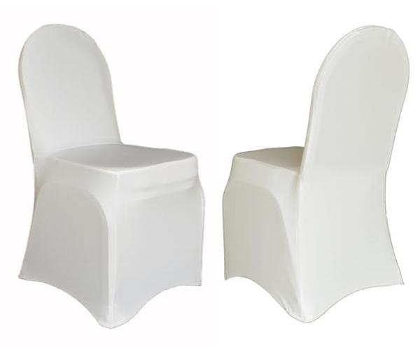 White stretch cover for banquet chairs